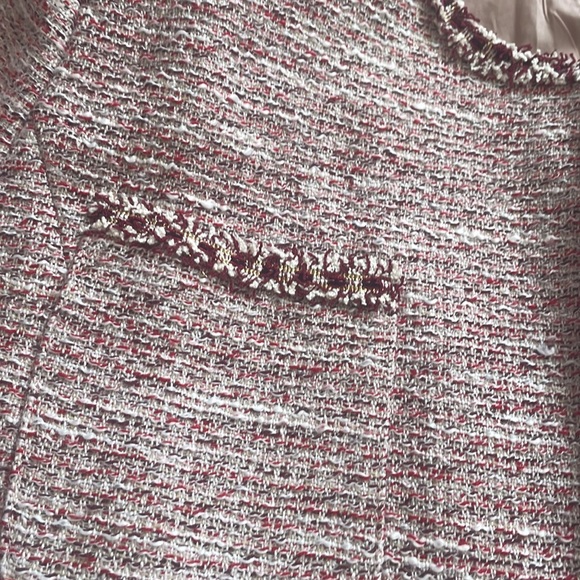 Vimly red tweed gold glitter trim jacket - Picture 2 of 7